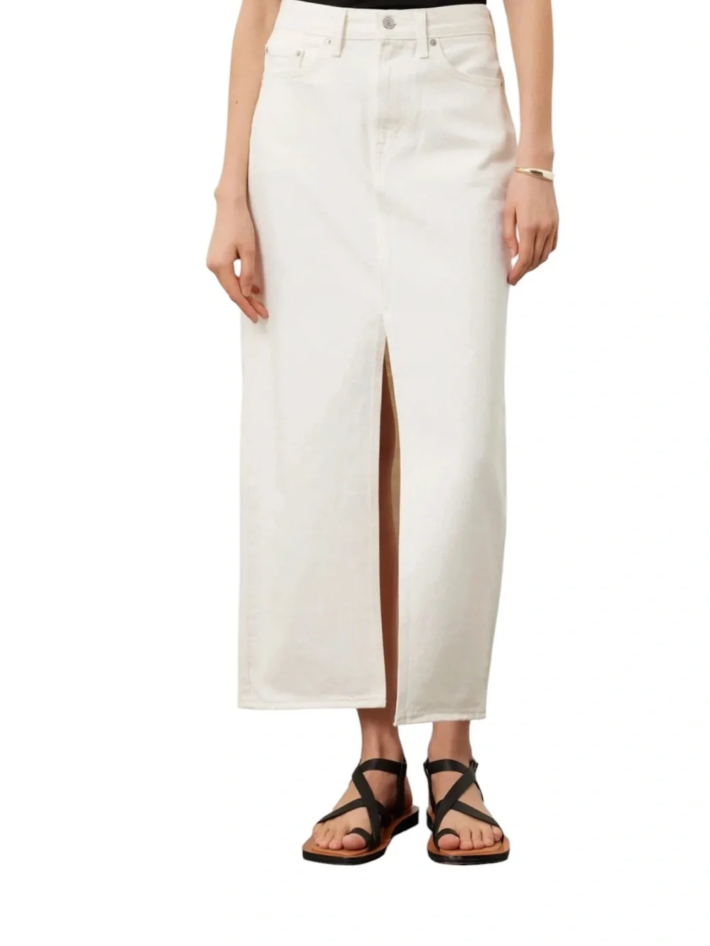 Levi’s- Ankle Colomn Skirt White High-Slit Maxi Skirt Size 29